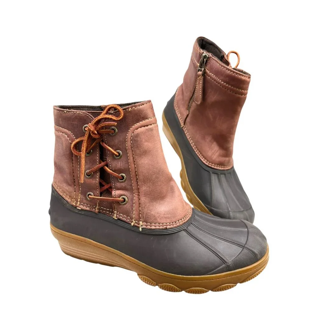 Sperry Top‎ Sider Saltwater Brown Wedge Spray Duck Boot